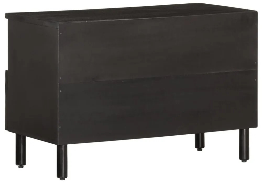fekete tömör mangófa TV-szekrény 70 x 33 x 46 cm