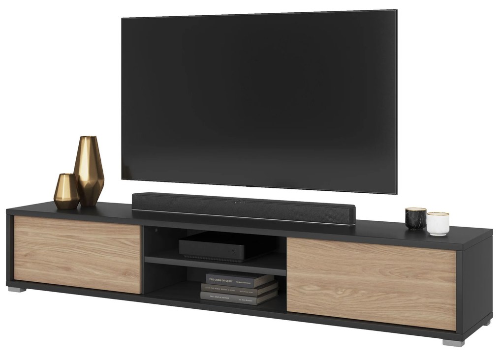 TV asztal Fiora 40 (antracit + olajozott tölgy). 1066469