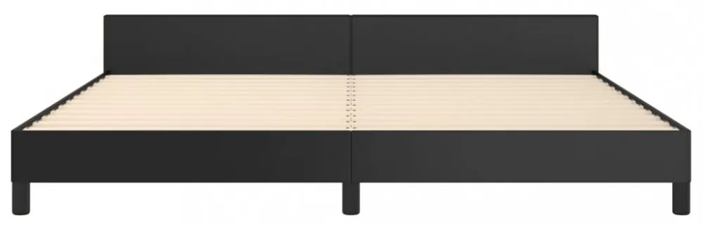 fekete ágykeret fejtámlával matrac nélkül 200x200 cm