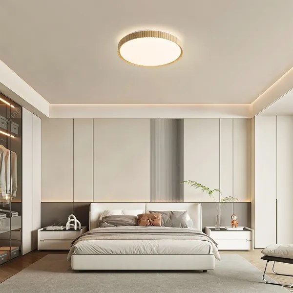 Brilagi-LED Fényerőszabályozható mennyezeti lámpa CORVO LED/72W/230V 3000-6000K fa dekor átm. 50 cm + távirányító