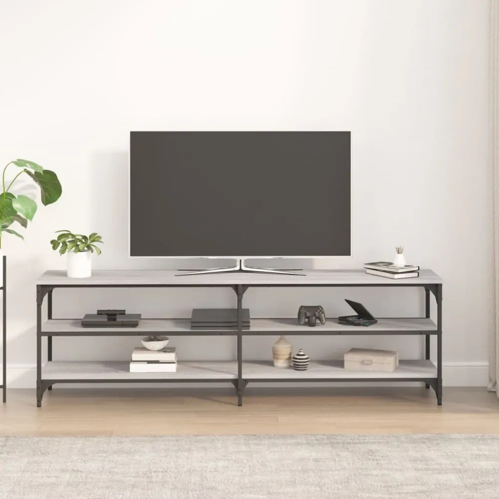 szürke sonoma színű szerelt fa TV-szekrény 160 x 30 x 50 cm
