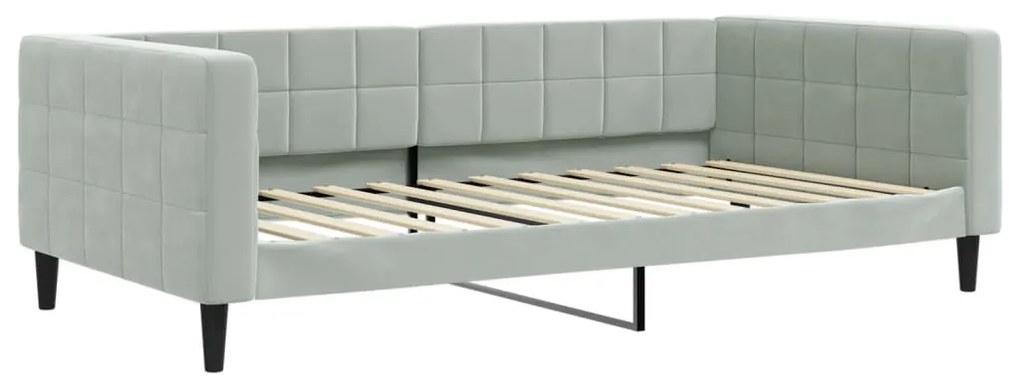 világosszürke kihúzható bársony heverő 100 x 200 cm