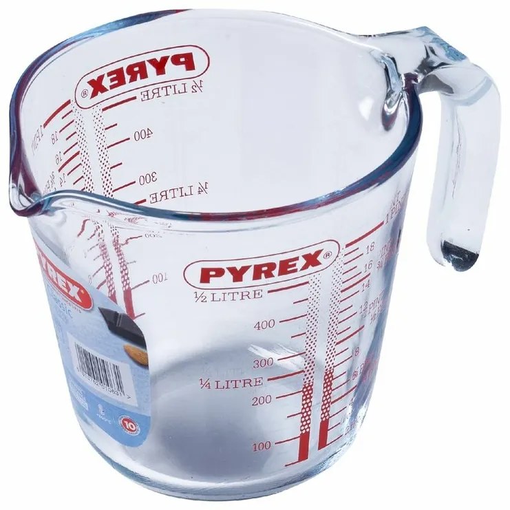 Pyrex üveg mérőpohár 0,5 l, 12 x 12 cm, 12 x 12 cm, 500 ml