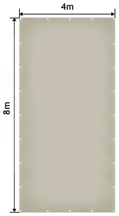 JAGO Takaróponyva 650 g/m² alumínium szem 4 x 8 m szürke