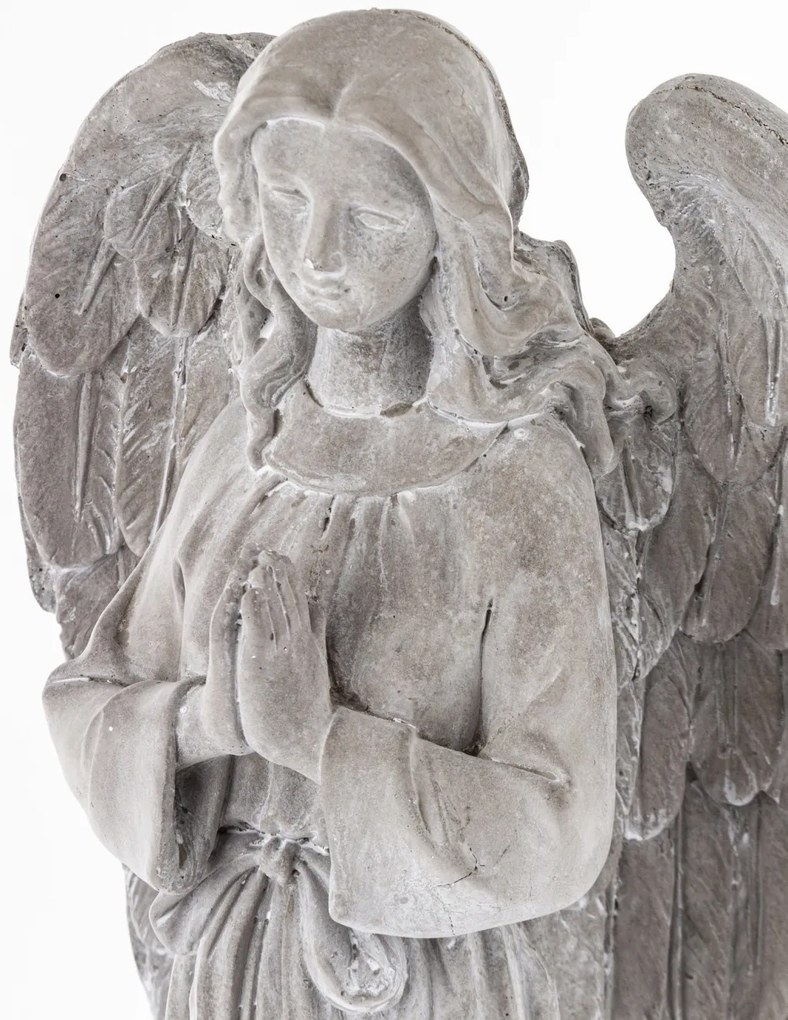 Dekoratív figura angyal Cement Szürke 60x30x17cm