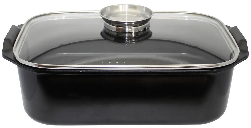 Elo 89940 Sütőedény üvegfedővel és aromásfogantyúval Duo Vital 40 x 26 cm