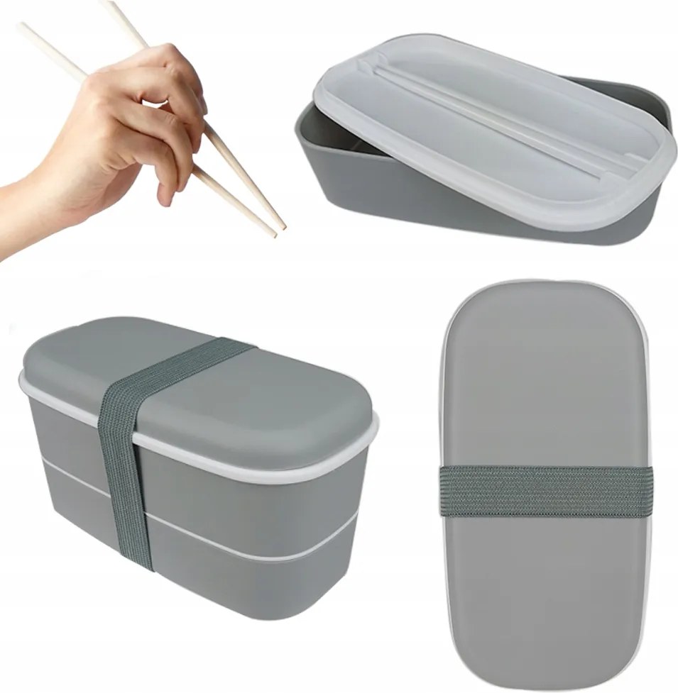 Ételtároló doboz uzsonnás doboz pálcikákkal 0,5l reggeli ebéd
