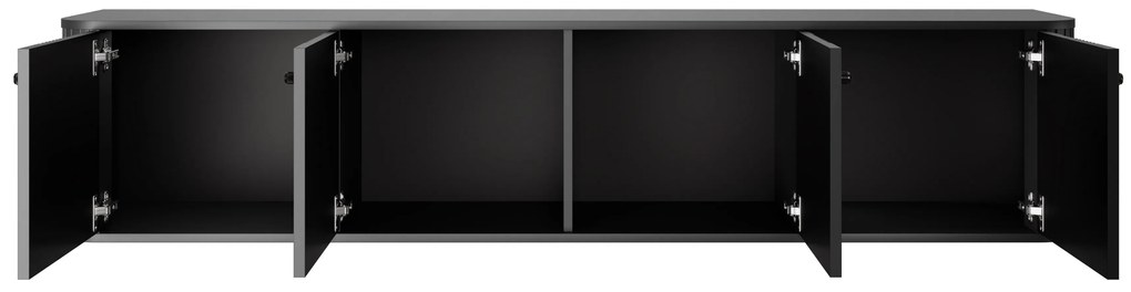 Vesper 4D függő TV-szekrény 187 cm - fekete / fekete fogantyúk