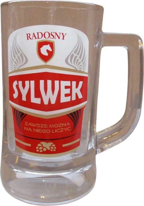 Üvegpohár Sziluett Névvel Söröspohár Nyomott Mintával Vastag Üveg 330ML