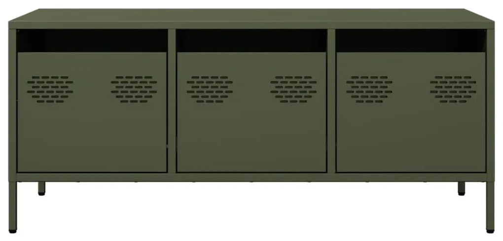 olívazöld hidegen hengerelt acél TV-szekrény 101,5x39x43,5 cm