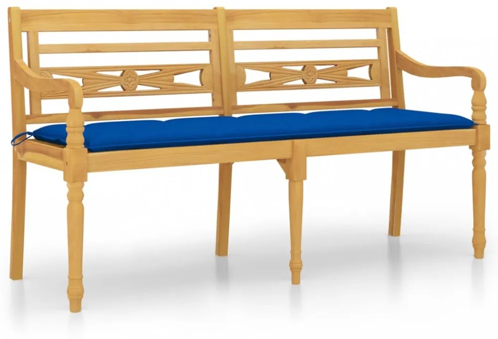tömör tíkfa Batavia pad kék párnával 150 cm
