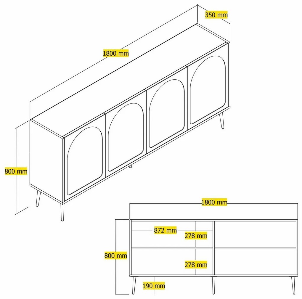 Lyon White and Gold szekrény