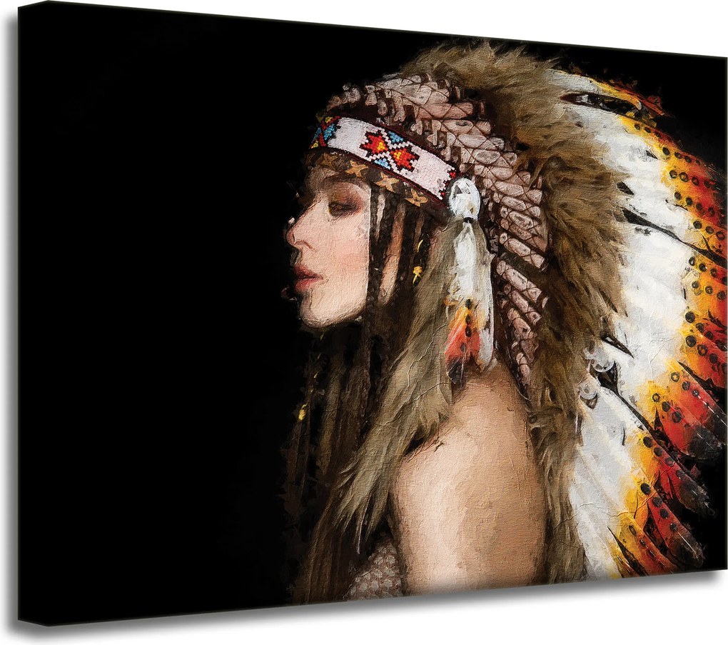 Vászonkép Nő indián Művészet Festmény 40x30 cm