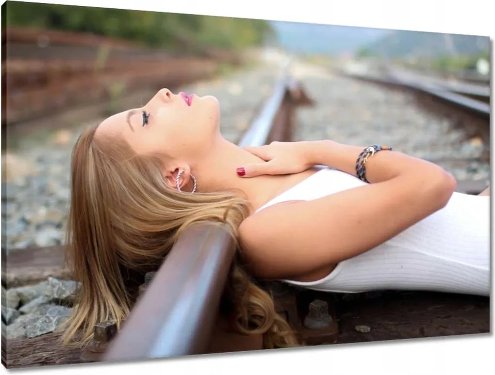 Vászonkép 90x60 Vasút Vonatok Sínek