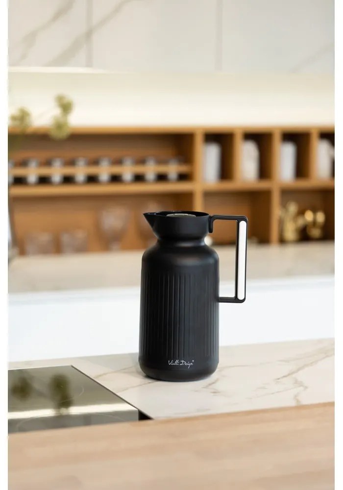 Matt fekete termosz 1 l Lungo – Vialli Design