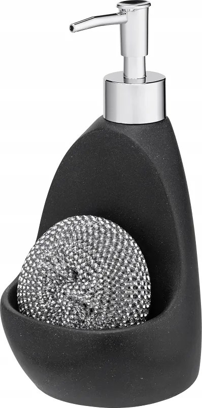 Fekete folyadék adagoló Sandy tartályral és szivaccsal való mosáshoz