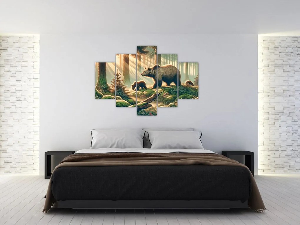 Kép - Medvék az erdőben (150x105 cm)