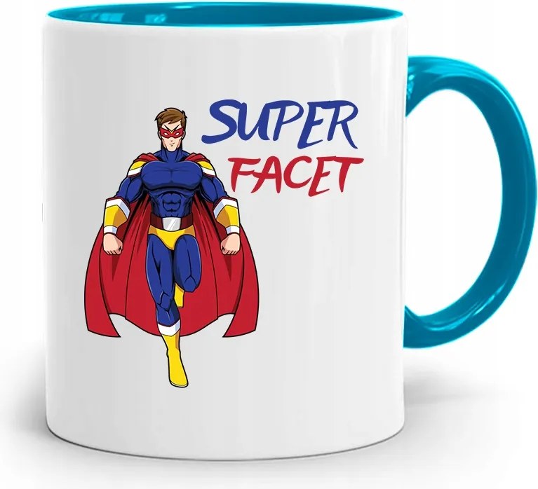 Kék Bögre Ajándék Fiúnak Szuper Srác nyomott mintával