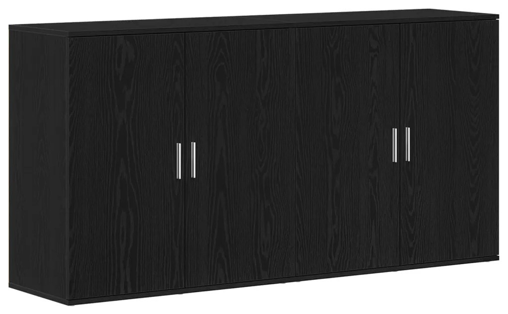 2 db fekete tölgy oldalszekrény 79x38x80 cm rétegelt fa