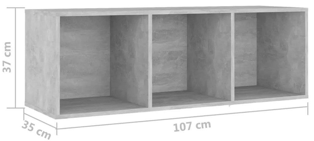2 db betonszürke szerelt fa TV-szekrény 107 x 35 x 37 cm