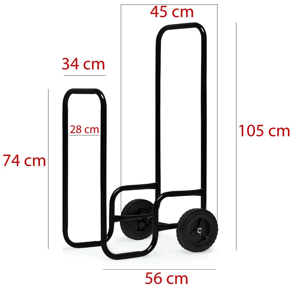 Gardebruk® Tűzifa szállító kocsi 56x45x105 cm