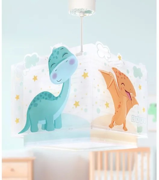 Dalber 63452 - Gyerek csillár BABY DINOS 1xE27/15W/230V, vidám, színes kivitel