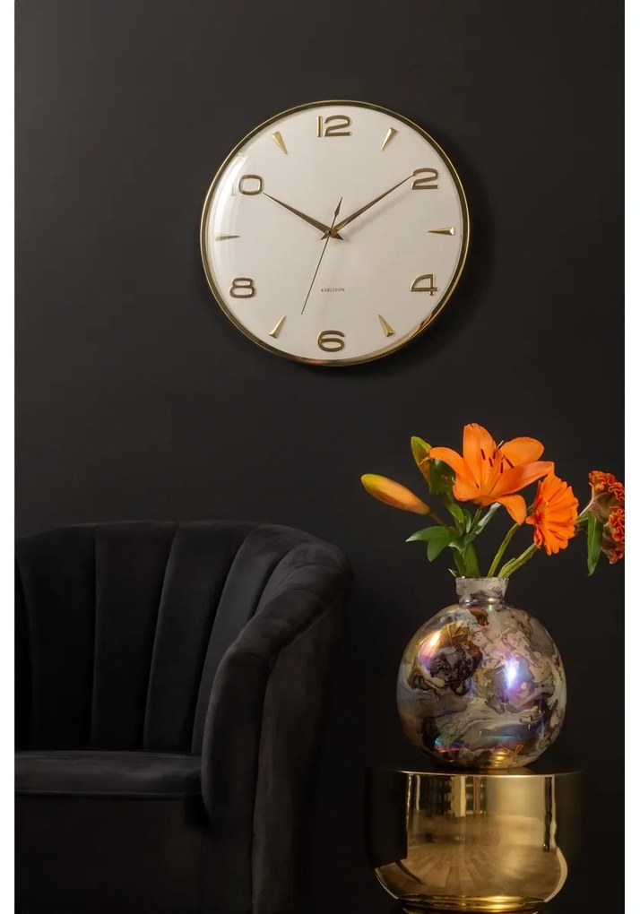 Karlsson 6017WH design falióra, fehér, átmérő: 40cm