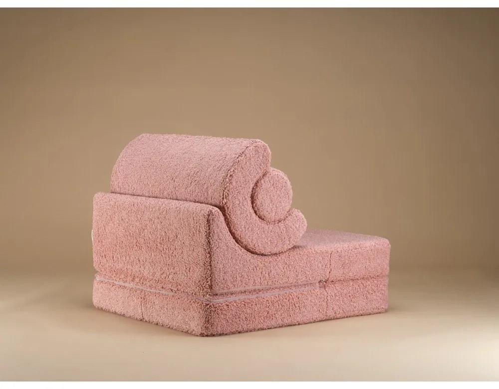 Rózsaszín buklé gyerek fotel Flipster – Wigiwama