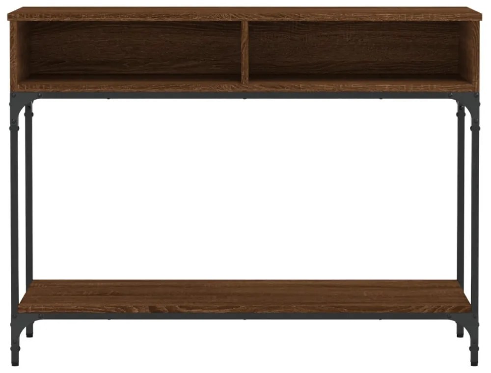 barna tölgyszínű szerelt fa tálalóasztal 100 x 30,5 x 75 cm