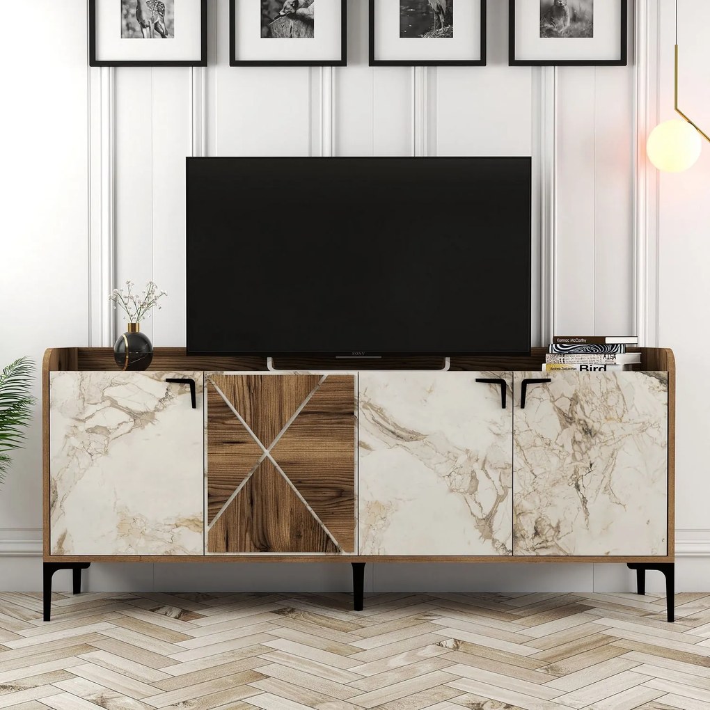 Konzolasztal Venedik - Diós, Fehér Marble