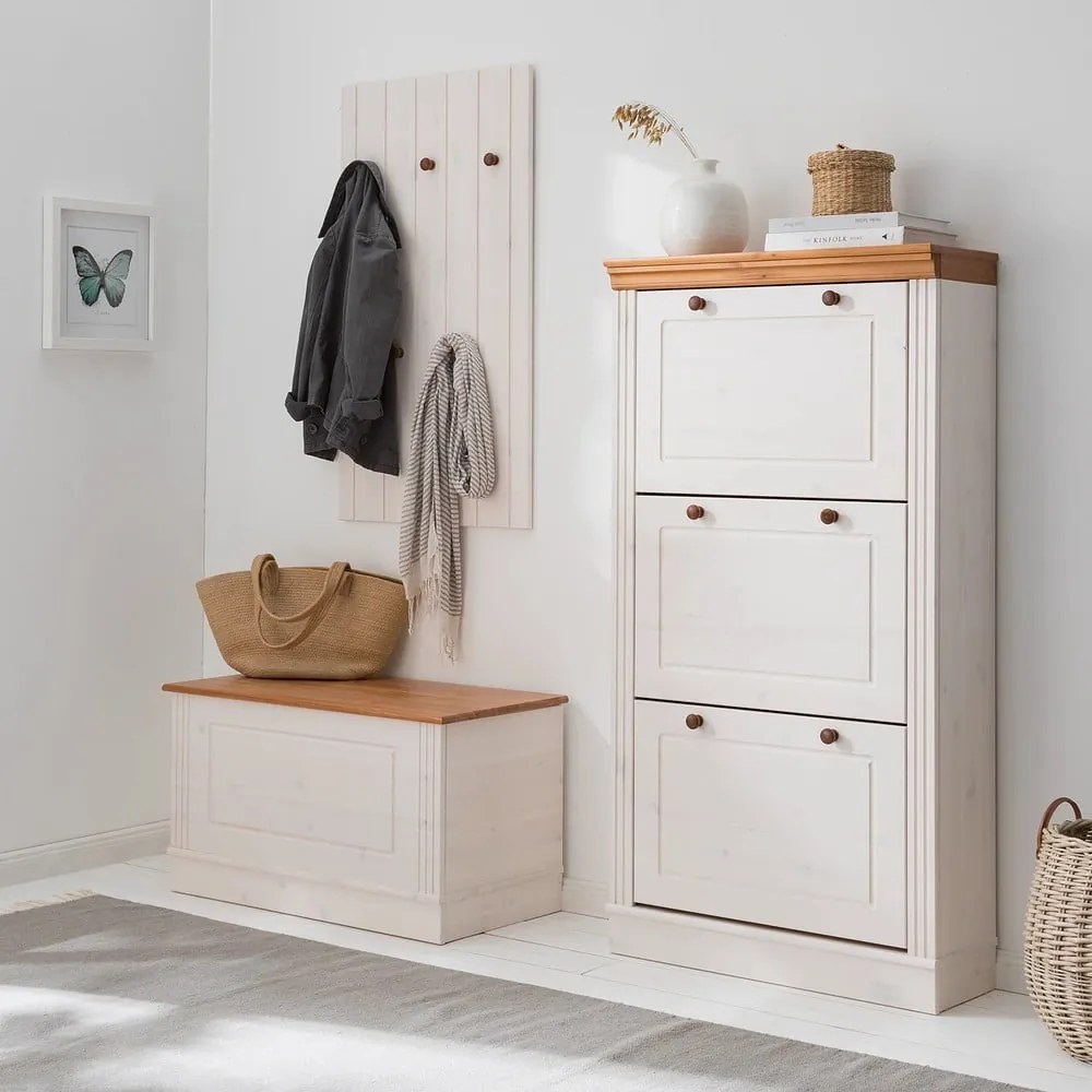 Fehér borovi fenyő tárolóláda 80x45 cm Anita – Støraa