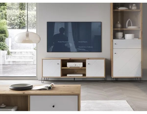 TV-állvány SULA artisan tölgy/fehér