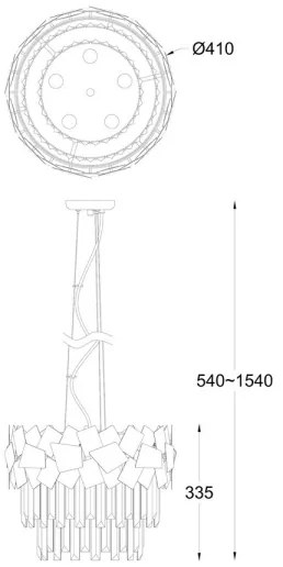 Brilagi - LED Kristály csillár zsinóron MIRAGE 5xE14/40W/230V
