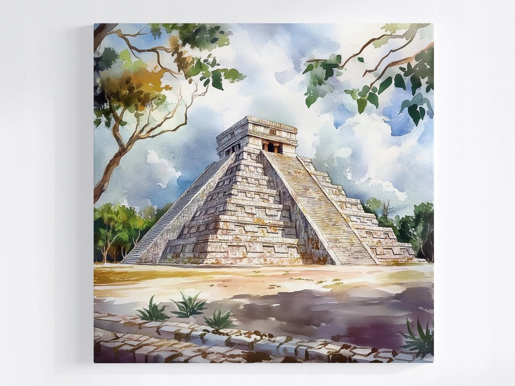 Poszter Történelem Mexikó Piramis Maják Templom 40x40