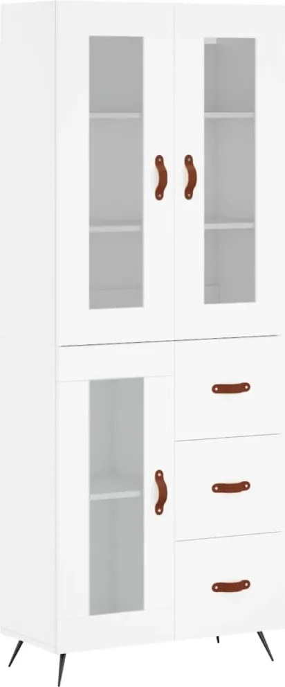 vidaXL fehér szerelt fa magasszekrény 69,5 x 34 x 180 cm