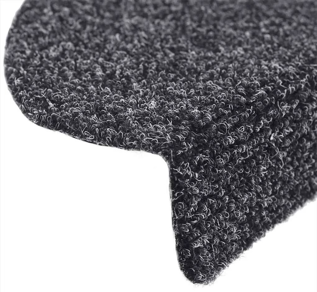 10 db sötétszürke lyukasztott öntapadó lépcsőszőnyeg 56x17x3 cm