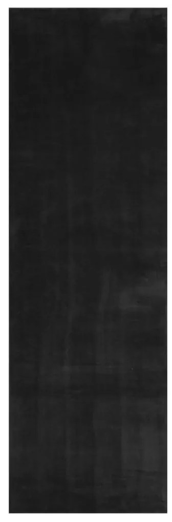 HUARTE fekete rövid szálú puha és mosható szőnyeg 80 x 250 cm