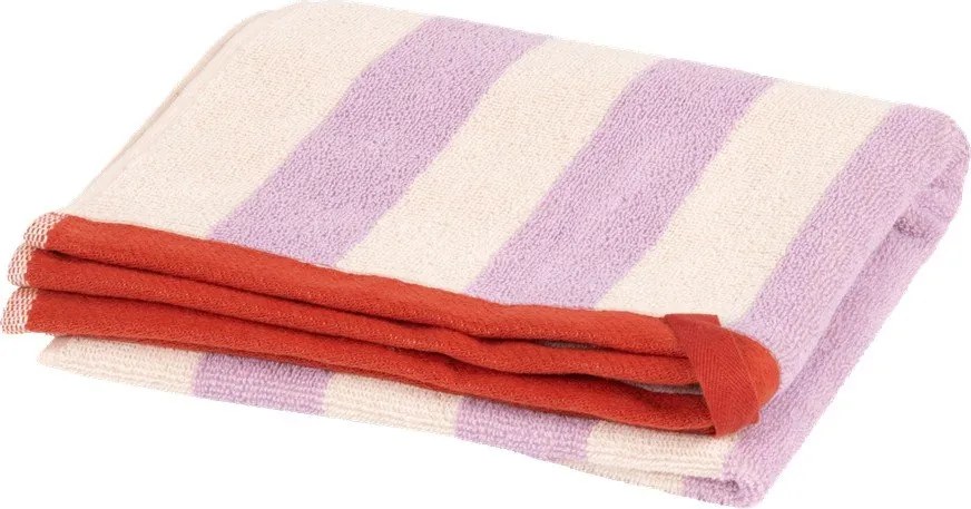 Levendula színű-krémszínű frottír pamut törölköző 50x80 cm Gobo – noo.ma