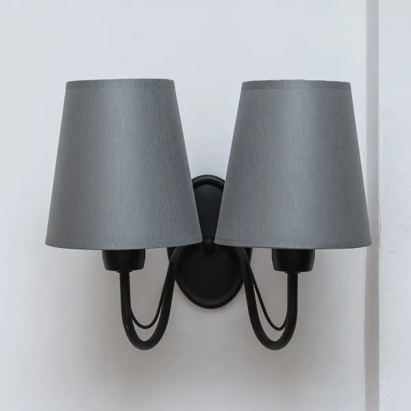 Fali lámpa MALBO 2xE27/15W/230V szürke/fekete