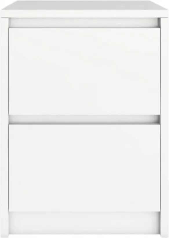 Loft éjjeliszekrény 42x52x43cm 2 fiókos éjjeli asztal modern fehér