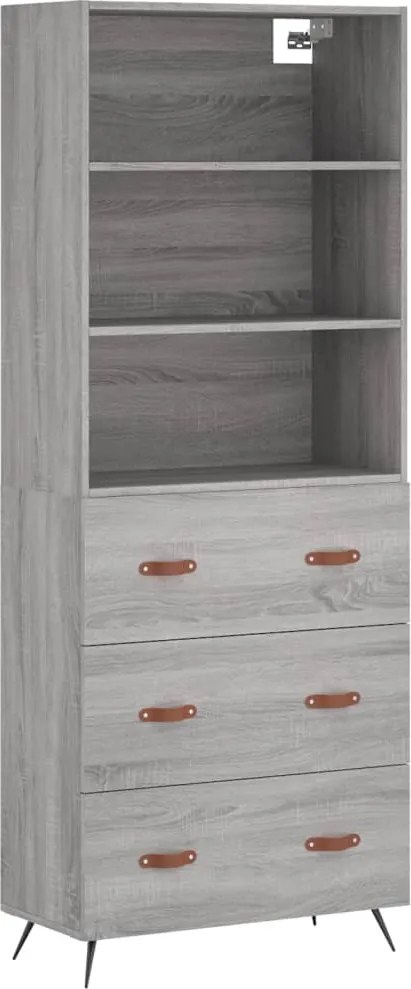 vidaXL szürke sonoma szerelt fa magasszekrény 69,5 x 34 x 180 cm