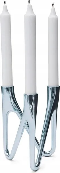 Morso Roots Háromágú gyertyatartó Krómozott