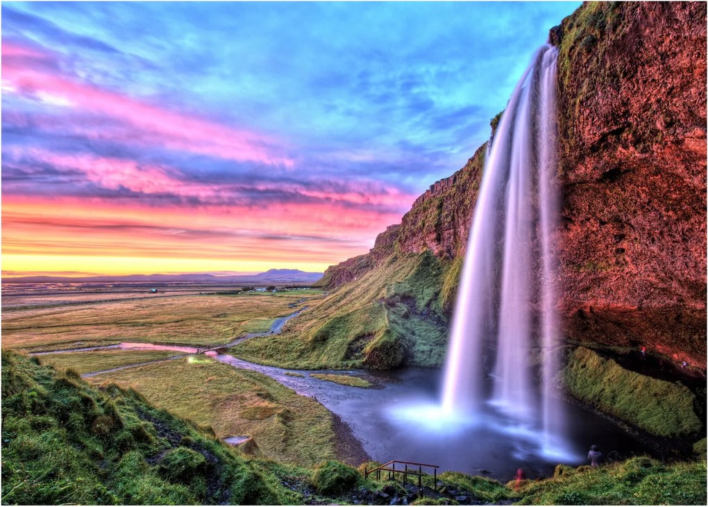 Üveg kép - Seljalandsfoss vízesés (70x50 cm)