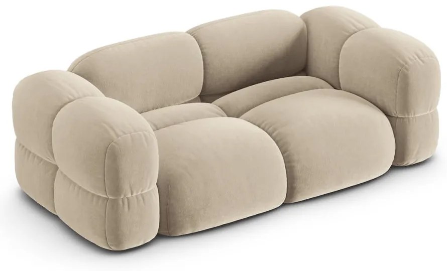 Bézs bársony kanapé 210 cm Loretto – Cosmopolitan Design