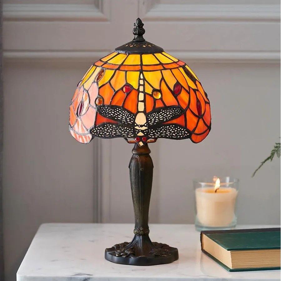 Endon 64091 - Tiffany DRAGONFLY asztali lámpa 1xE14/7W/230V, átmérő 20 cm