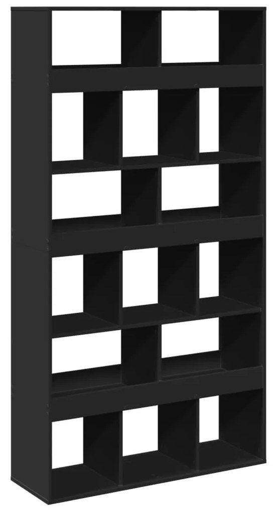 fekete szerelt fa könyvespolc 100 x 33 x 187,5 cm