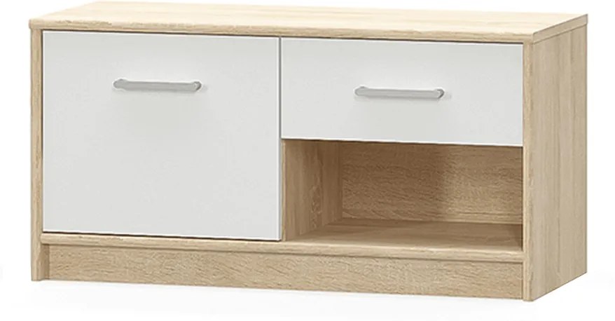komód 1D1S, fehér/tölgy sonoma, TEYO