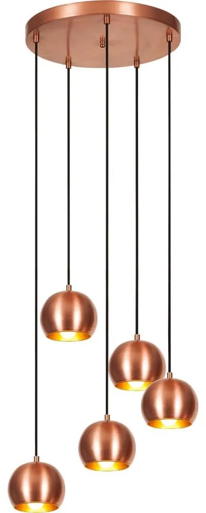 Csillár zsinóron SIVANI 5xE27/40W/230V réz