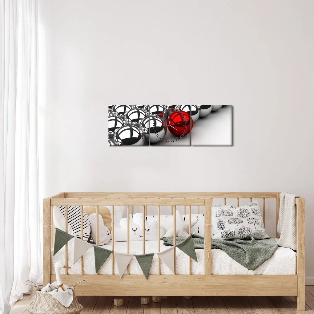 Fényes gömbök képe (órával) (90x30 cm)
