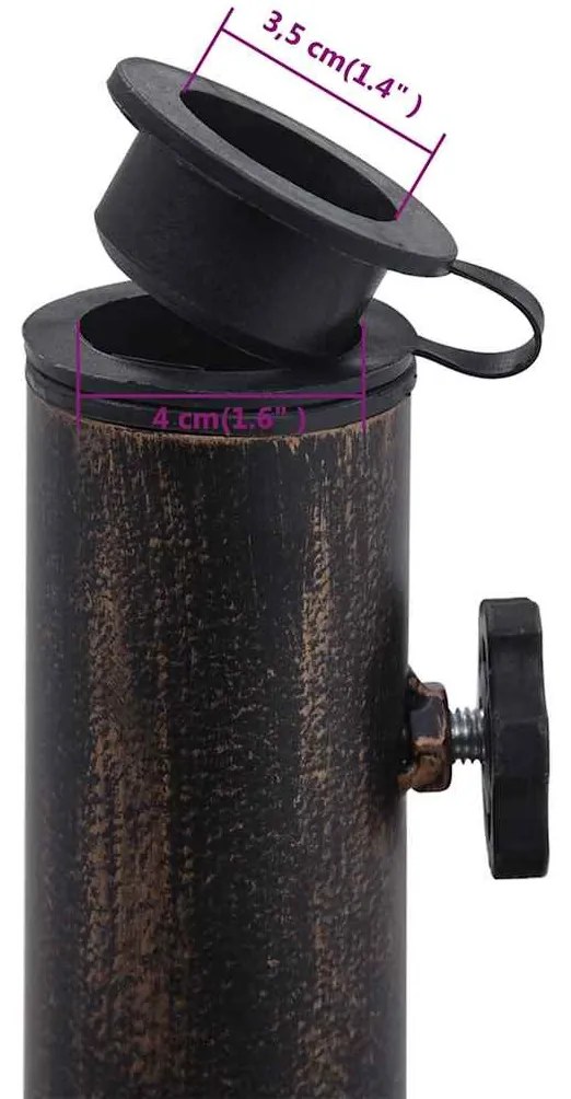 fekete és bronzszínű öntöttvas napernyőtalp 9 kg 40 cm